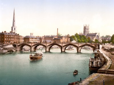 Severn Bridge, Worcester (ručně kolorovaná fotografie) od English School