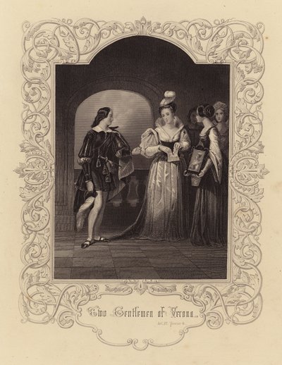 Shakespeare: Verona, 4. dějství, 4. scéna (rytina) od English School