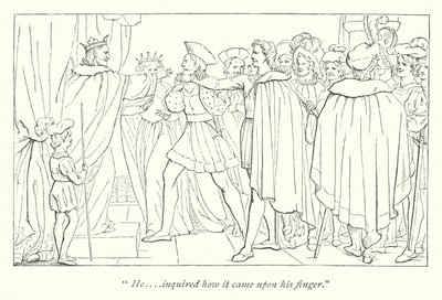 Shakespearovo Všechno dobře, to končí dobře; Pošetilý příběh (rytina) od English School