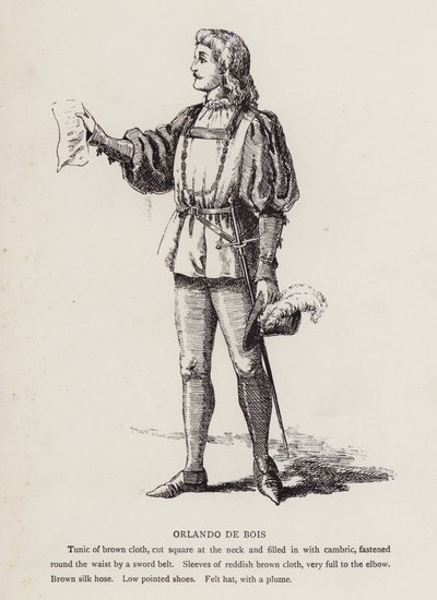 Shakespeare Jak se vám líbí: Orlando De Bois (litho) od English School