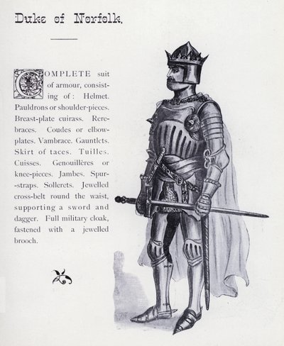 Shakespearův král Richard III.: Vévoda z Norfolku (litho) od English School
