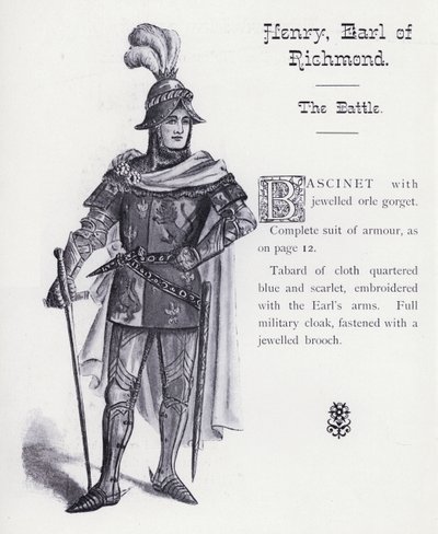 Shakespearův král Richard III.: Jindřich, hrabě z Richmondu, Bitva (litho) od English School