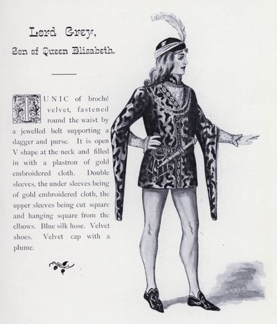 Shakespearův král Richard III.: Lord Grey, syn královny Alžběty (litho) od English School