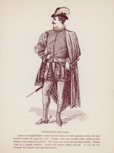 Shakespearovo Zkrocení zlé ženy: Petruchio, 2. šaty (litho) od English School