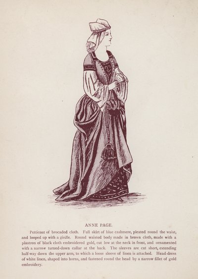 Shakespearovy Veselé paničky z Windsoru: Anne Page (litho) od English School