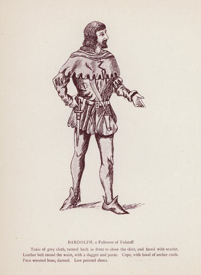 Shakespearovy Veselé paničky z Windsoru: Bardolph, následovník Falstaffa (litho) od English School