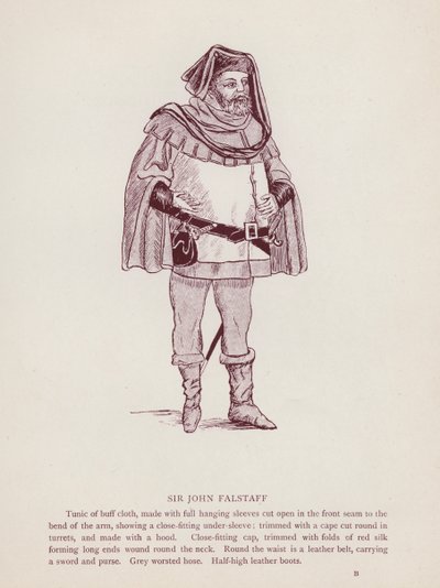 Shakespearovy Veselé paničky z Windsoru: Sir John Falstaff (litho) od English School