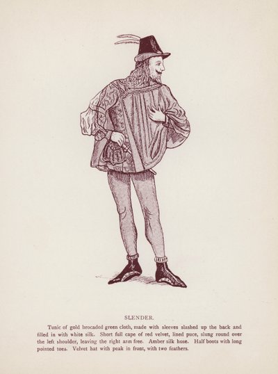 Shakespearovy Veselé paničky z Windsoru: Slender (litho) od English School