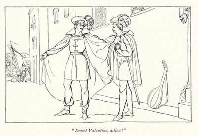 Shakespearovi dva pánové z Verony; Rozloučení Valentina a Protea (rytina) od English School