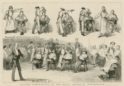 Soutěž v holení v Royal Aquarium od English School