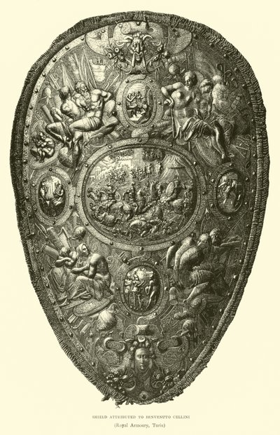 Štít připisovaný Benvenuto Cellini od English School