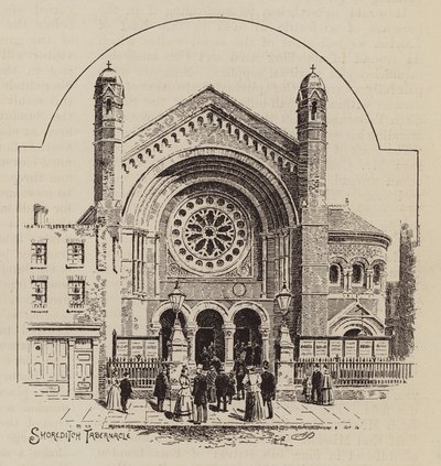 Shoreditch Tabernacle (rytina) od English School