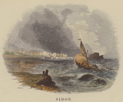 Sidon (barevné rytí) od English School