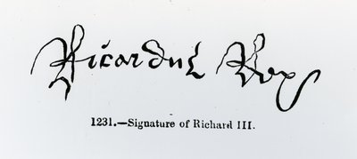Podpis Richarda III. (1452-85) (černobílá fotografie) od English School
