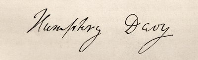 Podpis sira Humphryho Davyho (1778-1829) od English School