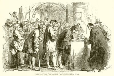 Podepsání smlouvy v Edinburghu, 1639 od English School