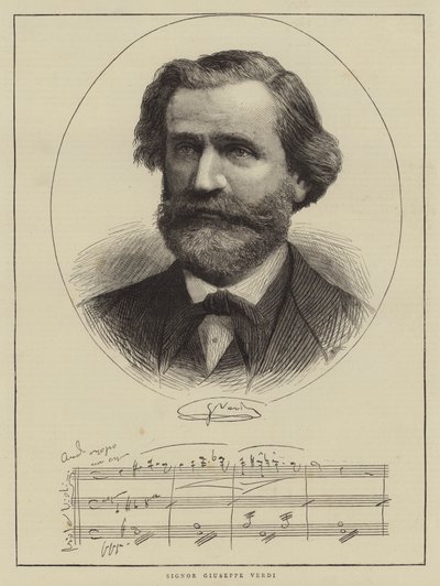 Signor Giuseppe Verdi (rytina) od English School