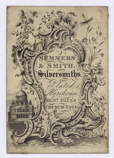 Silversmiths, Summers & Smith, vizitka od English School