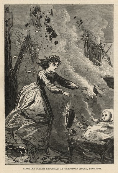 Jedinečný výbuch kotle v Tempsford House, Brompton od English School