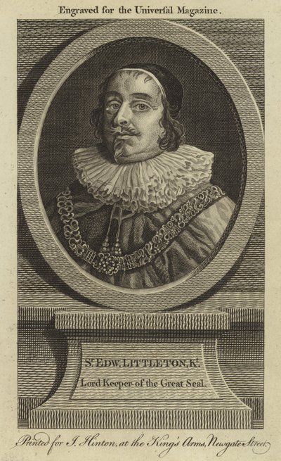 Sir Edward Littleton, lord strážce Velké pečeti od English School