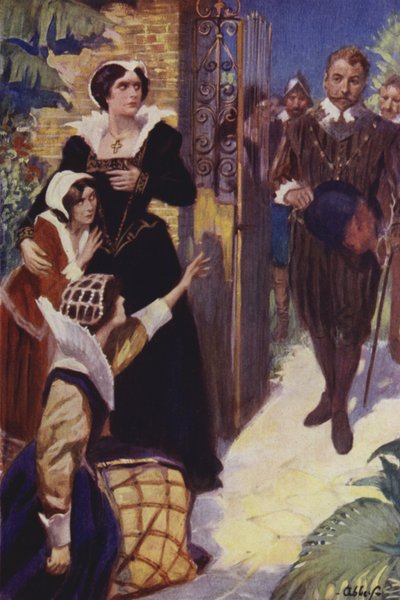 Sir Francis Drake urychleně volá do Panamy (barevné lito) od English School