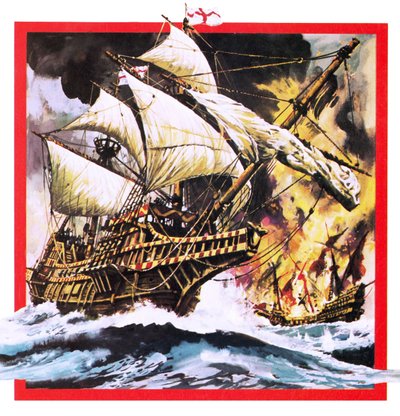 Sir Francis Drake je The Golden Hind od English School