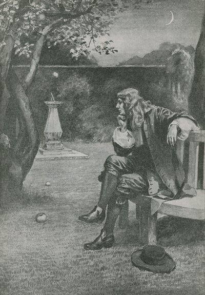 Sir Isaac Newton vidí padat jablko od English School