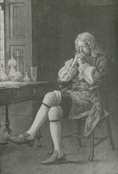 Sir Isaac Newton sedí a sní od English School