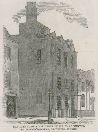 Sir Isaac Newtons House, St Martins Street, Leicester Square v Londýně od English School