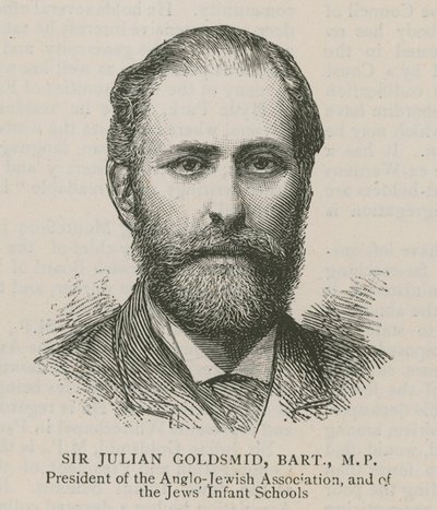 Sir Julian Goldsmid, Bart, poslanec, prezident Anglo-židovské asociace a židovských dětských škol od English School