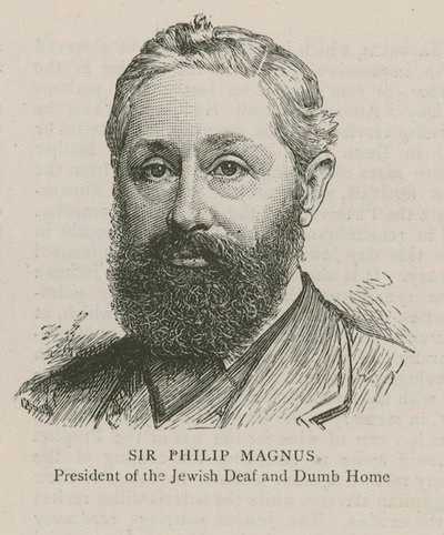 Sir Philip Magnus, prezident židovského hluchoněmého domova od English School
