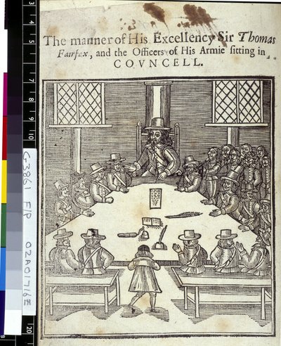 Sir Thomas Fairfax (1612-71) a Generální rada parlamentní armády od English School