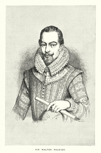 Sir Walter Raleigh (rytina) od English School