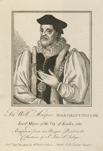 Sir William Harper, Merchant Taylor, primátor Londýna od English School