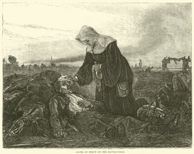 Milosrdná sestra na bitevním poli, září 1870 od English School