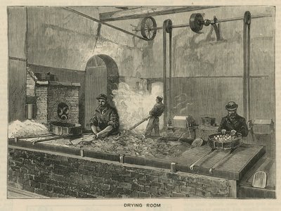 Skici v královské mincovně, Tower Hill; sušárna od English School