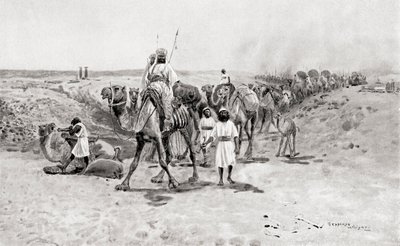 Šalamoun posílá dary Hiramovi I., fénickému králi Tyru, z Hutchinsonovy Dějiny národů, pub. 1915 od English School