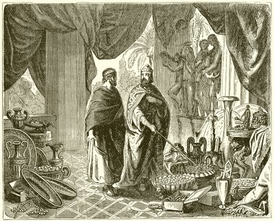 Solon v pokladnici Croesus od English School