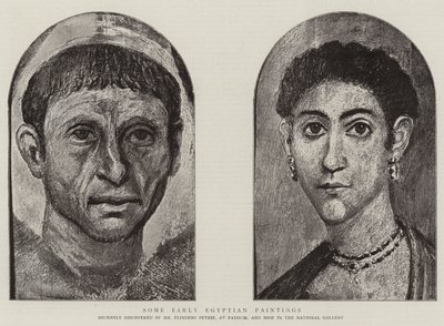 Některé raně egyptské malby (rytina) od English School