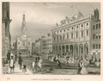 Somerset House a St Mary-le-Strand, The Strand, Londýn od English School