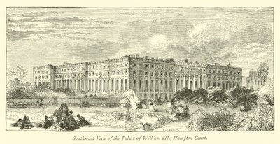 Jihovýchodní pohled na palác Viléma III., Hampton Court od English School