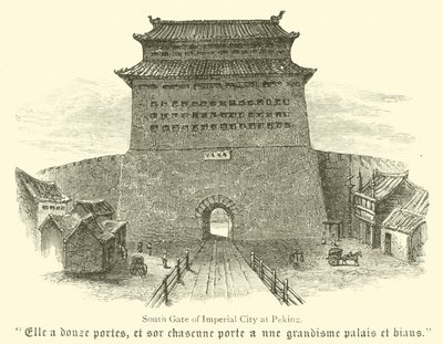 Jižní brána císařského města v Pekingu (rytina) od English School
