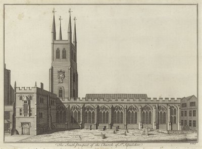 South Prospect of the Church of St Sepulchre, London od English School