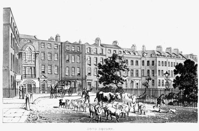 Jihozápadní roh Soho Square, 1816 od English School
