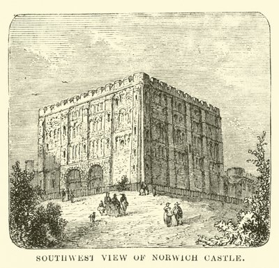 Jihozápadní pohled na hrad Norwich od English School
