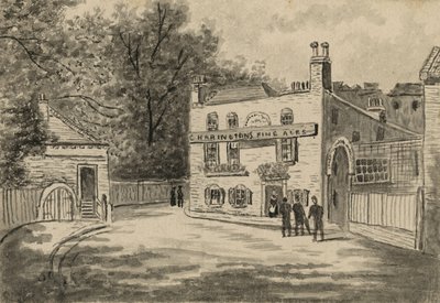 Spaniards Inn, Hampstead, Londýn (wc na papíře) od English School