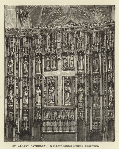 Katedrála St Albans, obrazovka Wallingfords obnovena od English School