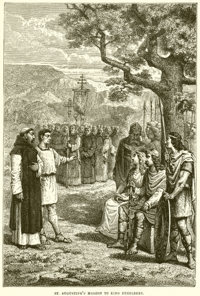 Mise svatého Augustina u krále Ethelberta od English School