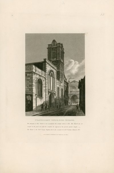 Kostel svatého Bartoloměje, Royal Exchange, Londýn od English School