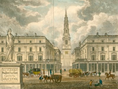 Kostel St Brides, Fleet Street, Londýn; z reklamy na Z Skyring, zeměměřič, Primrose Street, Bishopsgate od English School